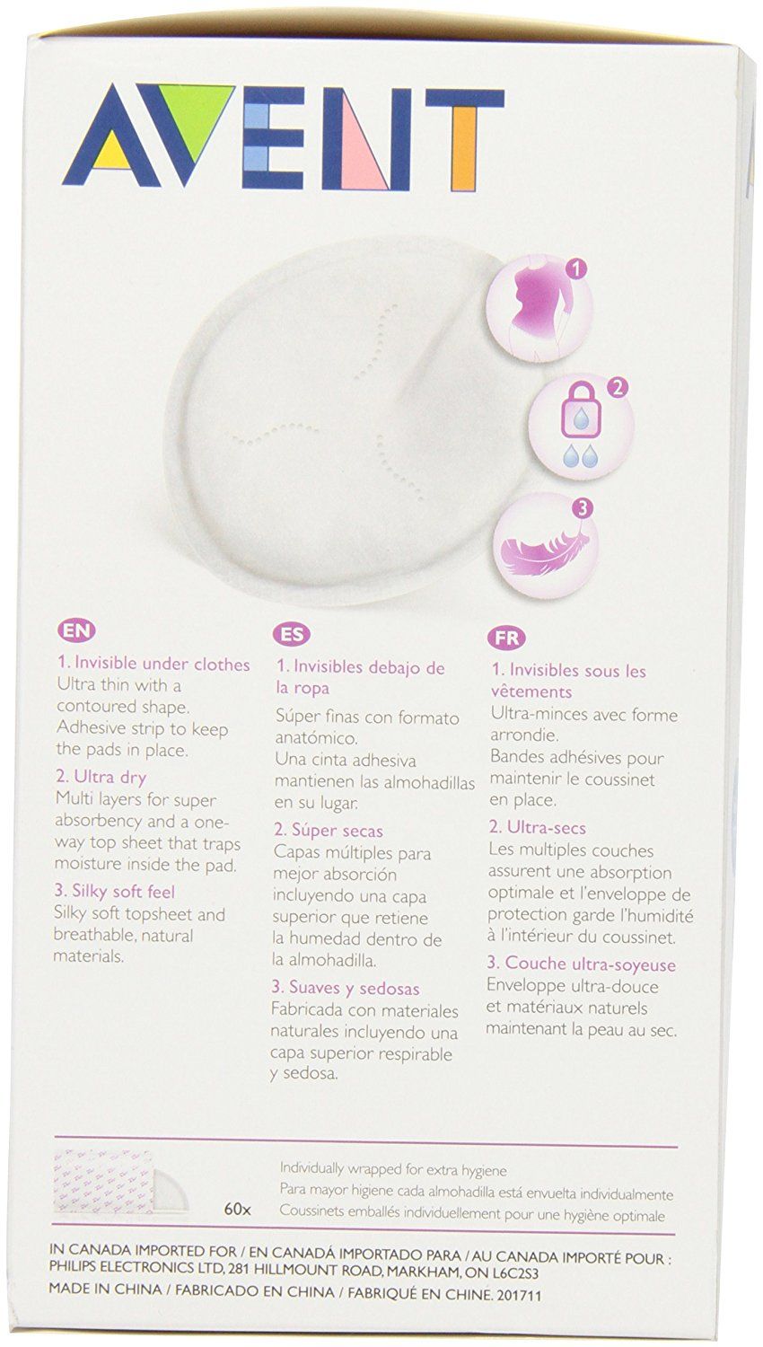 Вкладыши впитывающие дневные для бюстгальтера Philips Avent, 60 шт