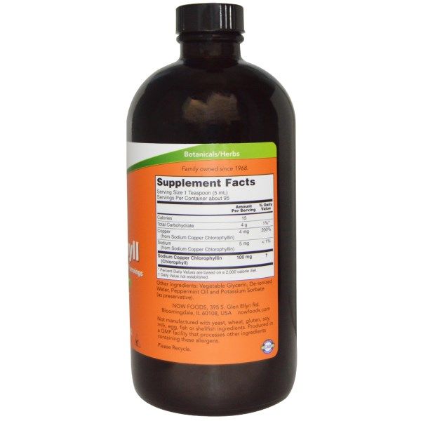 Liquid Chlorophyll  Хлорофилл жидкий  Now Foods  100 мг, 473 мл