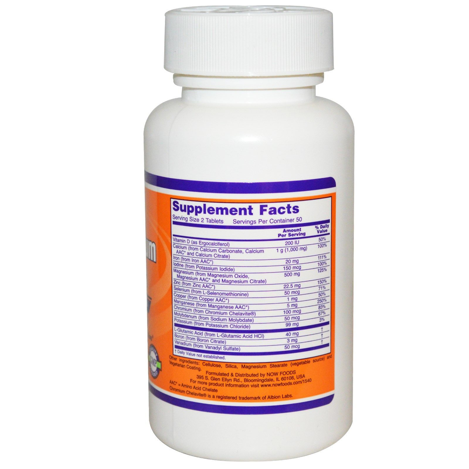 Нау Фудс Фул Спектрум Минералс Полный комплекс минералов Full Spektrum Minerals Now Foods, 100 таблеток