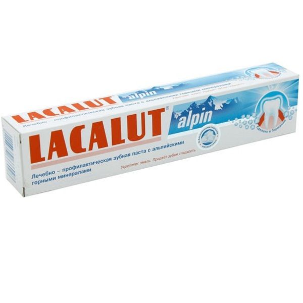 Зубная паста с альпийскими горными минералами Lacalut Alpin, 50 мл