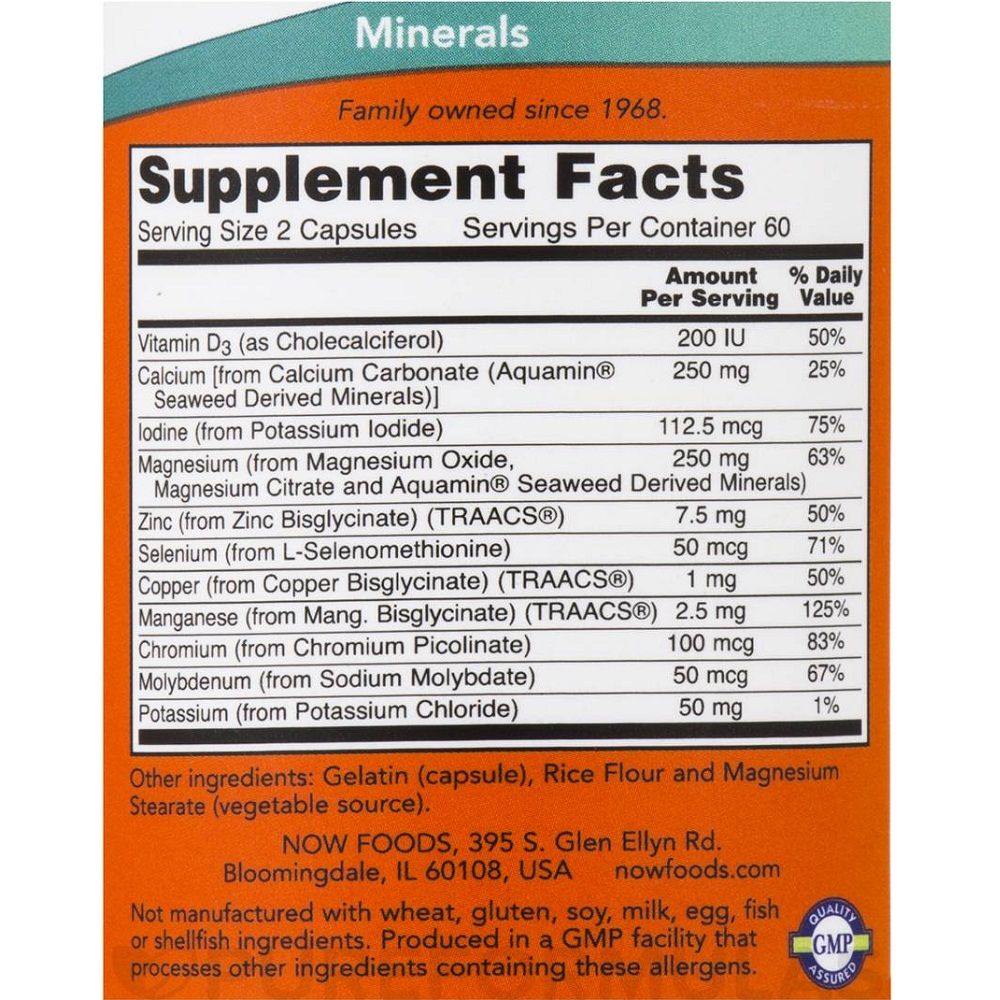Комплекс минералов Full Spectrum Minerals Now Foods, 120 шт