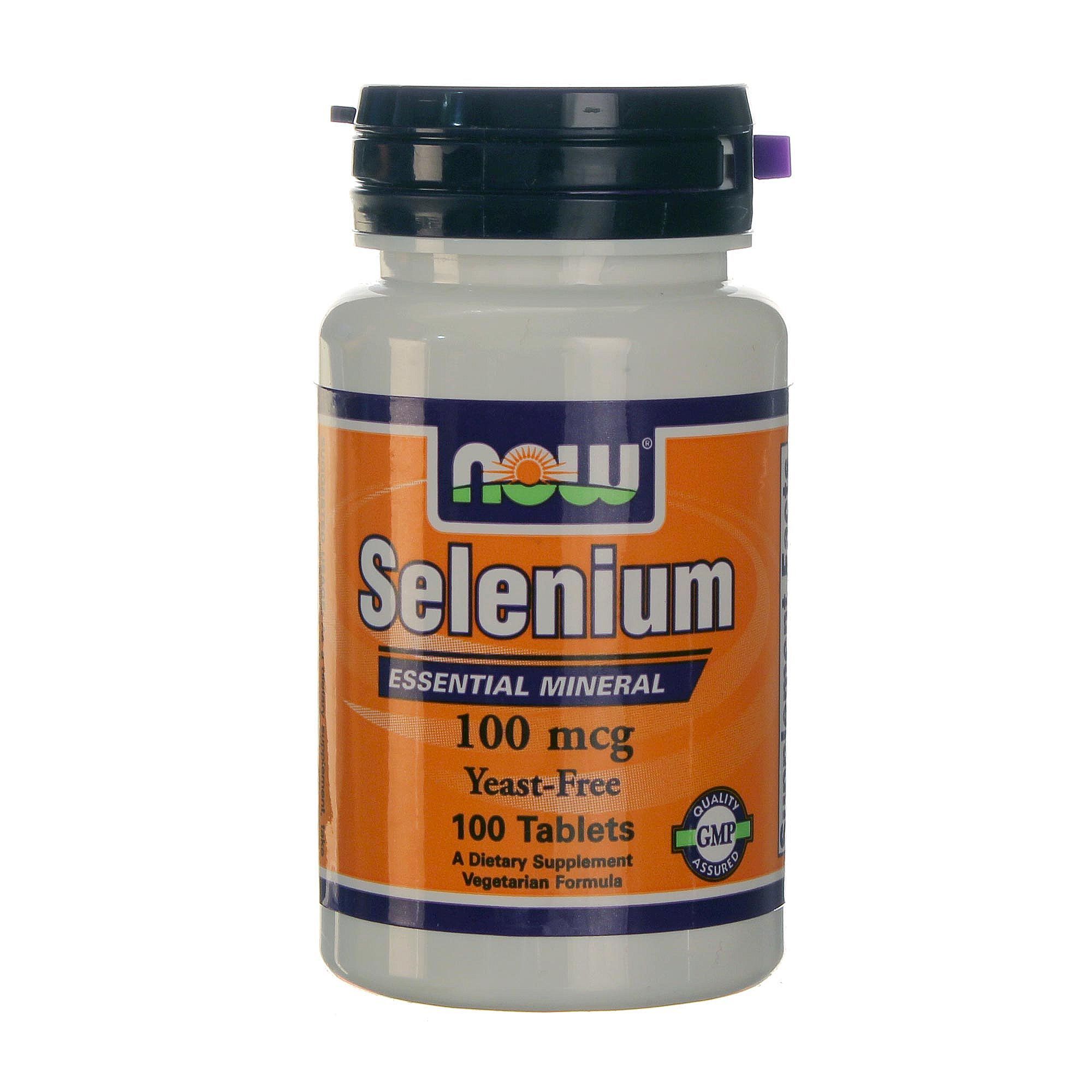 Selenium, Селен, Противоатеросклеротическое средство, Now Foods, 100 мкг, 100 таблеток