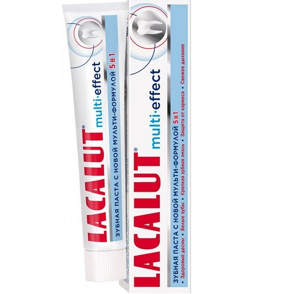 Зубная паста с новой мульти-формулой 5 в 1 Lacalut Multi-effect, 75 мл