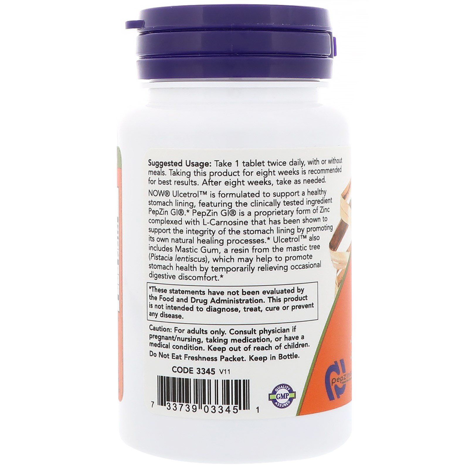 Ульцетрол Ulcetrol против язвенной болезни желудка и двенадцатиперстной кишки Now Foods, 60 шт