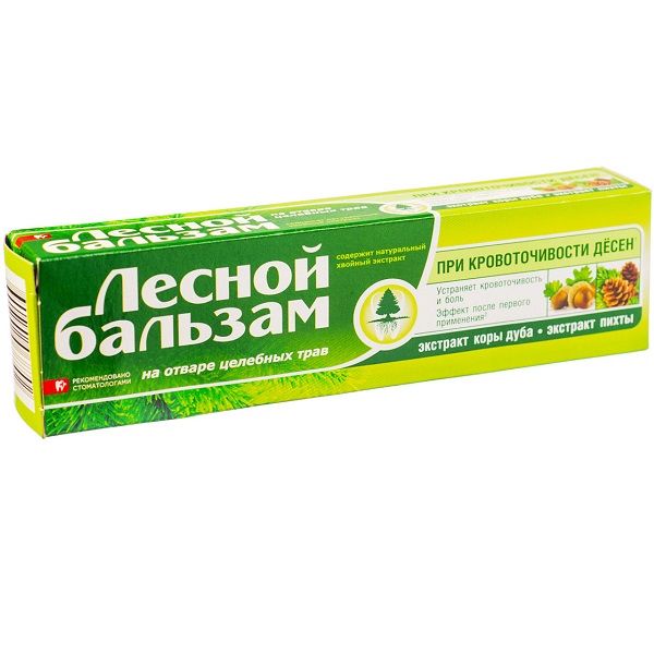 Зубная паста Лесной бальзам на отваре трав с экстрактами коры дуба и пихты, 75 мл