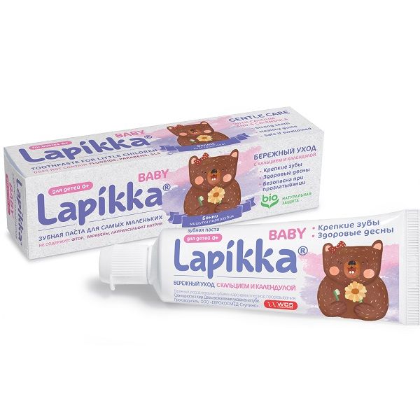 Детская зубная паста Lapikka Baby Бережный уход до 3 лет, 45 г