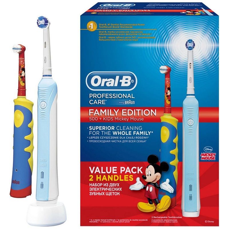 Набор Family Pack Professional Care 500/D16.513U и Детская Mickey for Kids D10.51K Oral-B, 2 шт