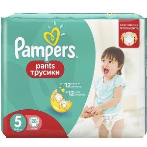 Подгузники-трусики для мальчиков и девочек Pampers Pants 12-18 кг размер 5, 28 шт