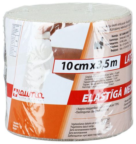 Бинт медицинский эластичный 10см х 350см Lauma Medical, 1 шт