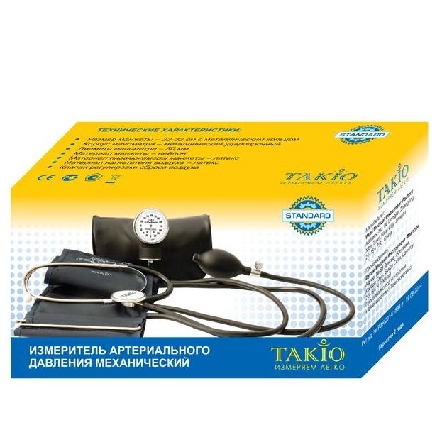 Тонометр механический standart takio, 1 шт