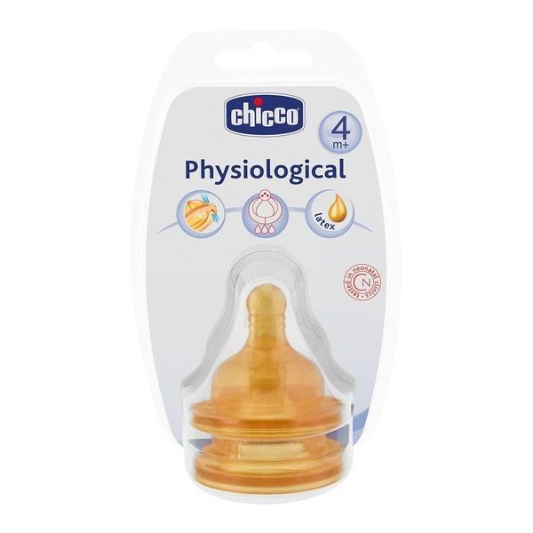 Соска латексная быстрый поток Chicco Well-Being от 4 мес, 2 шт