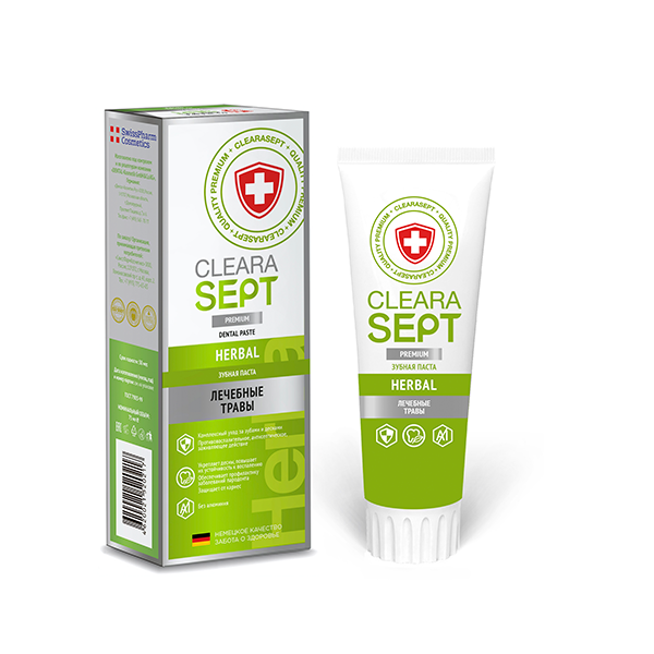 Зубная паста Herbal Лекарственные травы ClearaSept, 75 мл