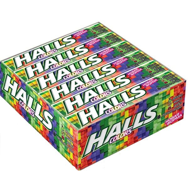 Карамель леденцовая Halls Colors ассорти, 12 упаковок по 25 г