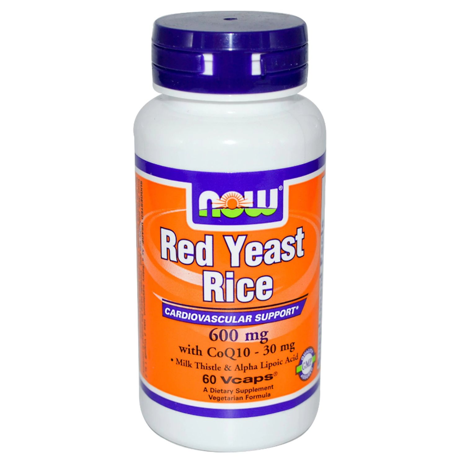 Красный дрожжевой рис + Q10 здоровье сердечно-сосудистой системы Now Foods, 600 мг, 60 растительных капсул