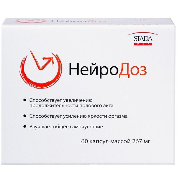 Препарат Нейродоз для увеличения продолжительности полового акта 267 мг, 60 шт