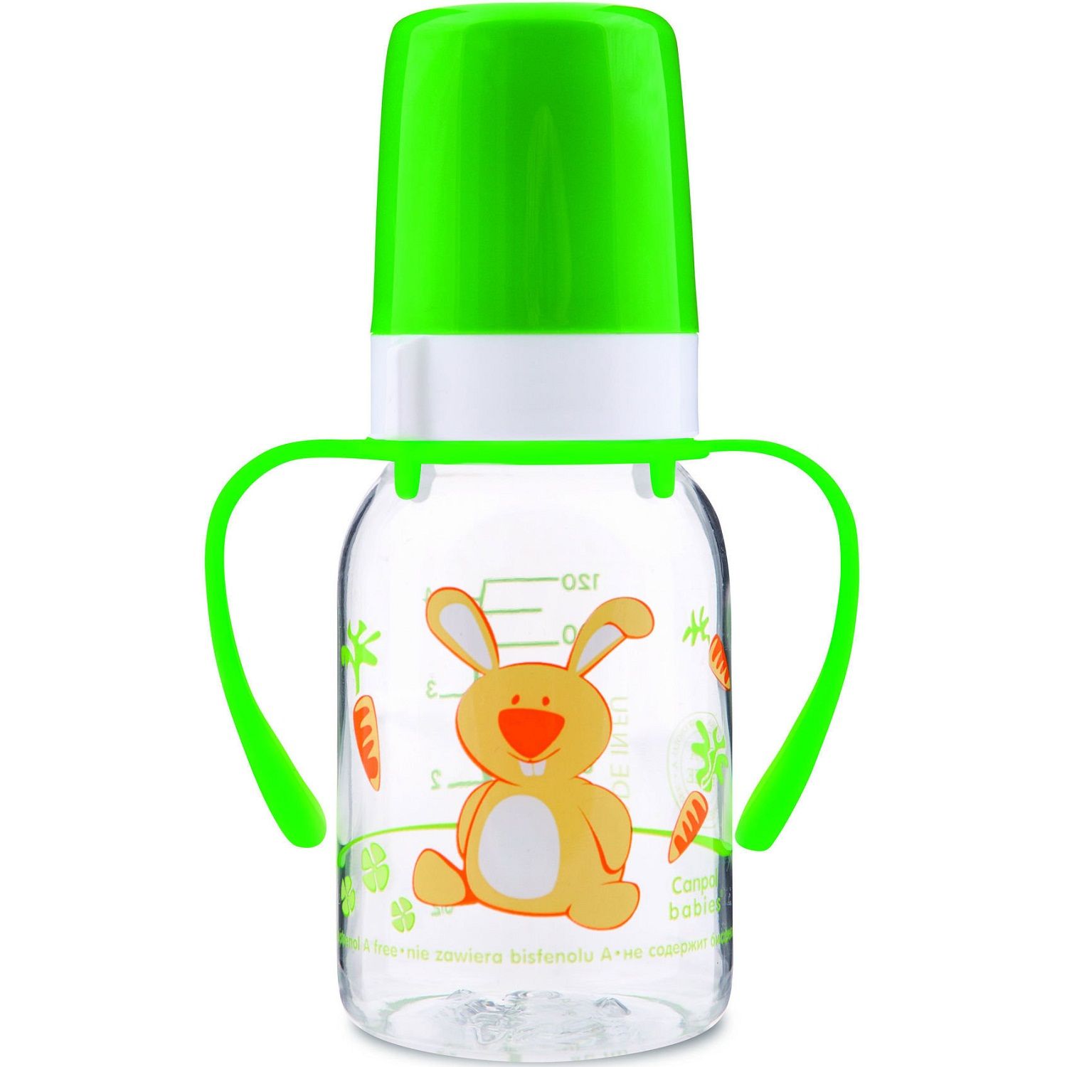 Бутылочка для кормления с силиконовой соской 3+ Canpol babies Cheerful animals, 120 мл
