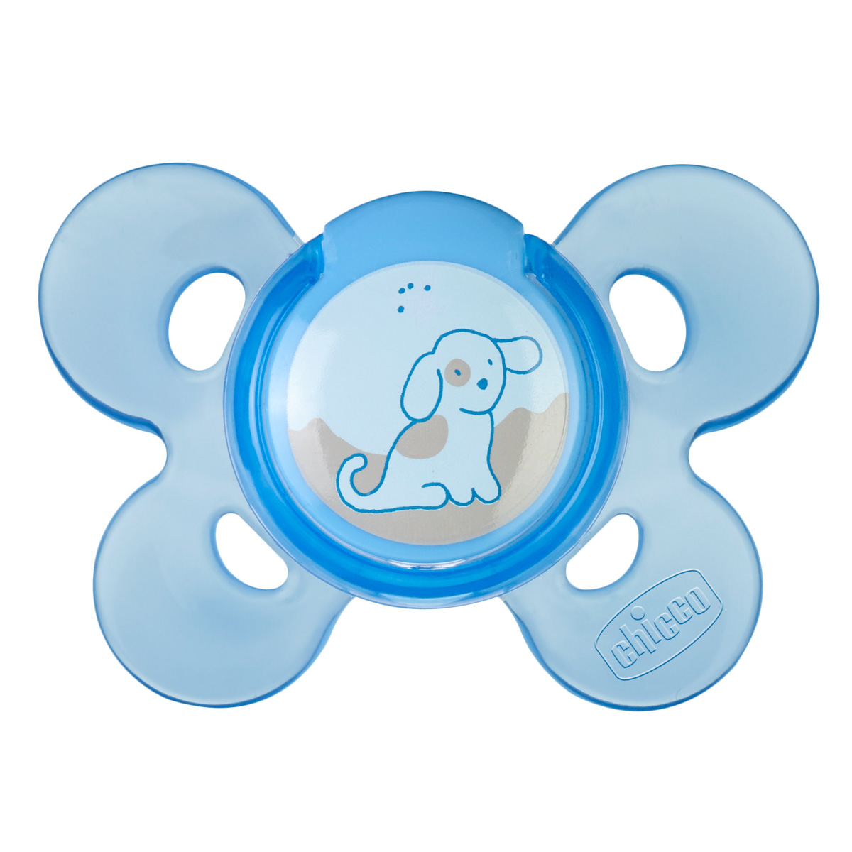 Пустышка силиконовая Chicco Physio Comfort собачка от 0-6 мес, 1 шт