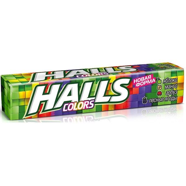 Карамель леденцовая Halls Colors ассорти, 12 упаковок по 25 г