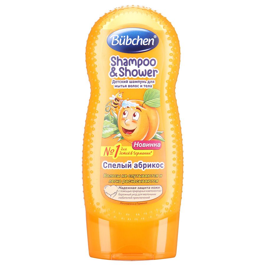 Шампунь для волос и тела спелый абрикос Bubchen, 230 мл
