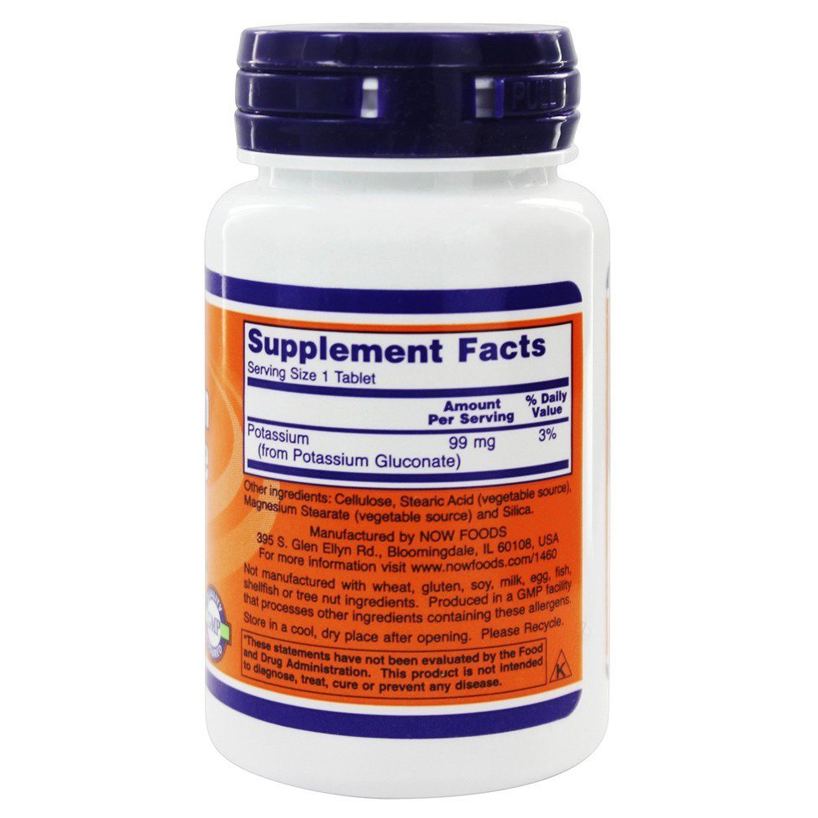 Potassium Gluconate  Поддержка иммунитета  Now Foods  99 мг, 100 таблеток