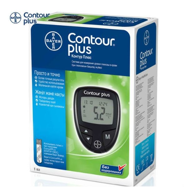 Глюкометр определение уровня  глюкозы в сыворотке крови, Contour® Plus