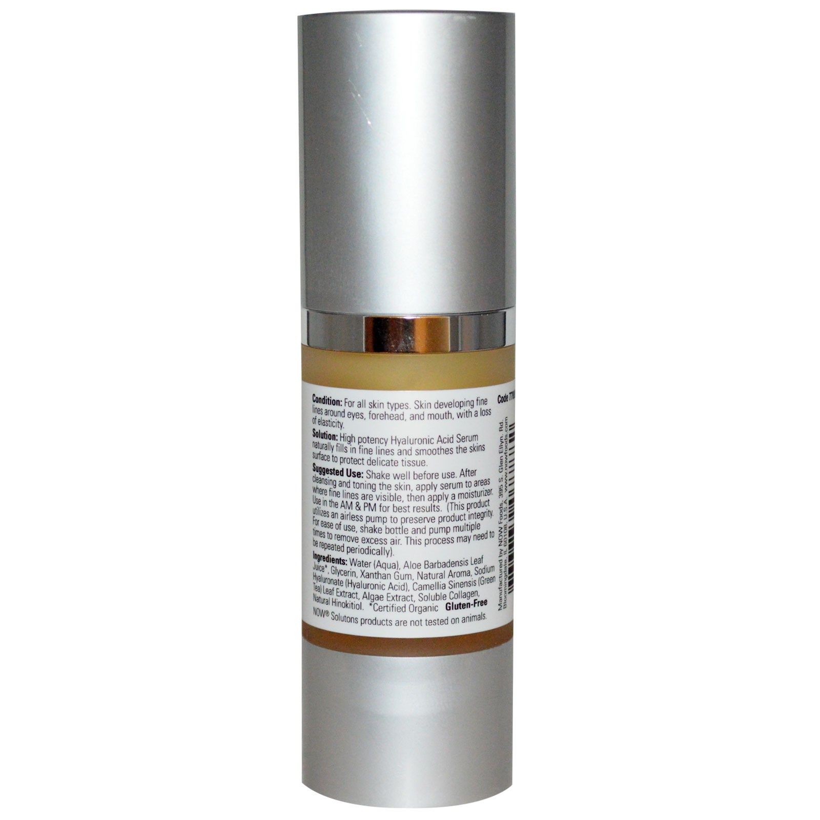 Hyaluronic Acid Serum, Укрепляющая сыворотка с гиалуроновой кислотой, Now Foods, 30 мл