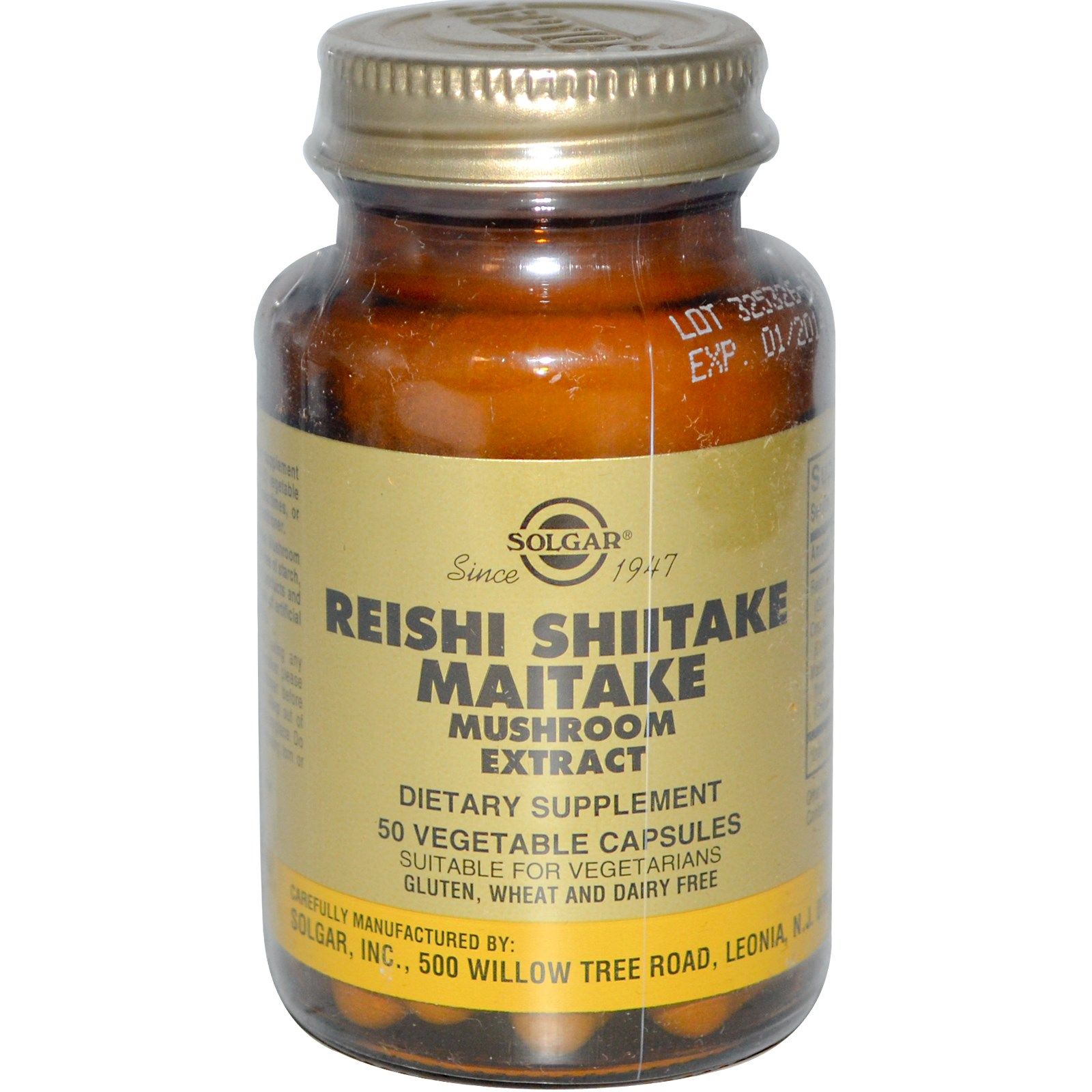 Солгар Экстракт грибов Рейши, шиитаки и мейтаке  Укрепление иммунитета  Solgar, 50 капсул