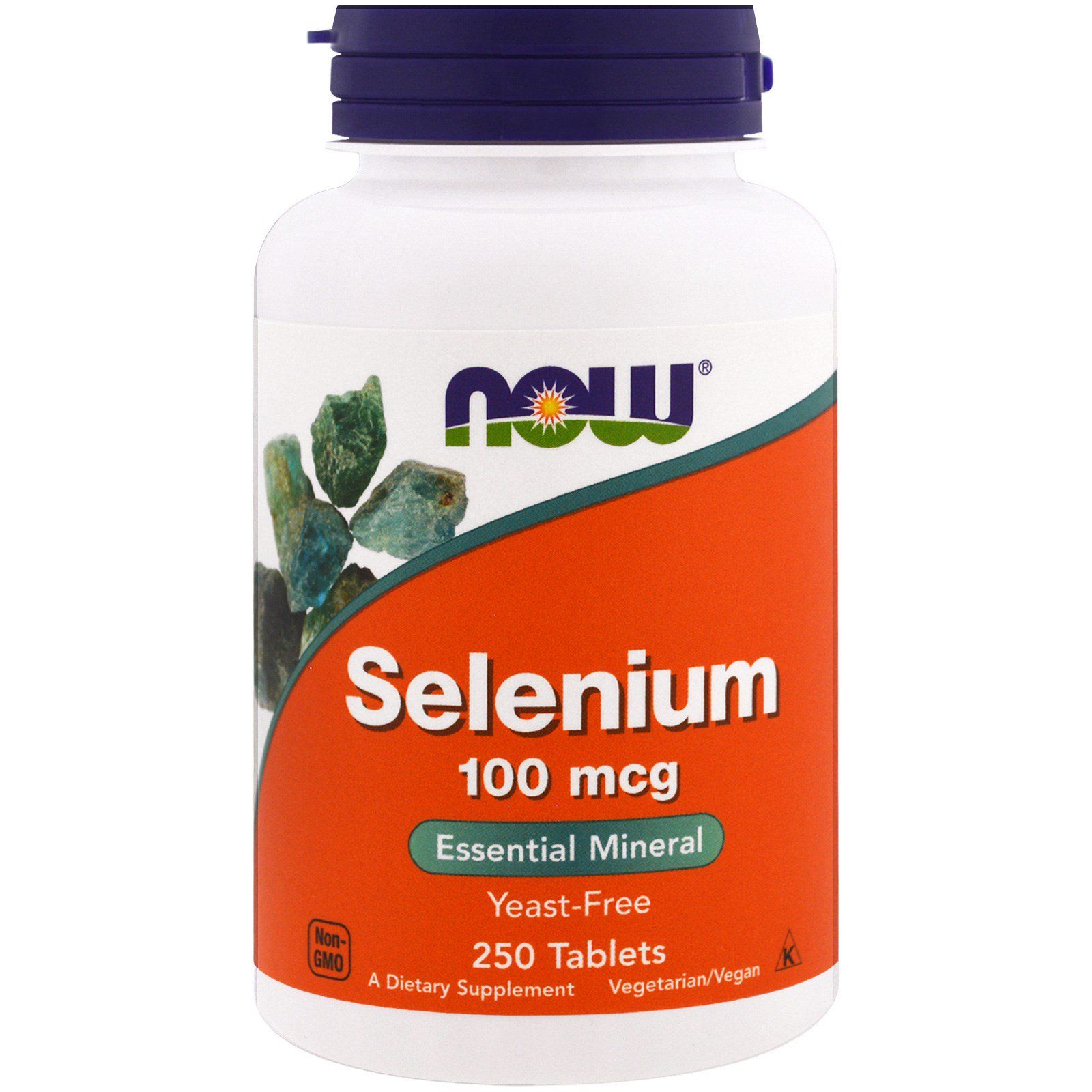 Селен Selenium при заболеваниях ССС, щитовидной железы, онкологии 100 мкг Now Foods, 250 шт