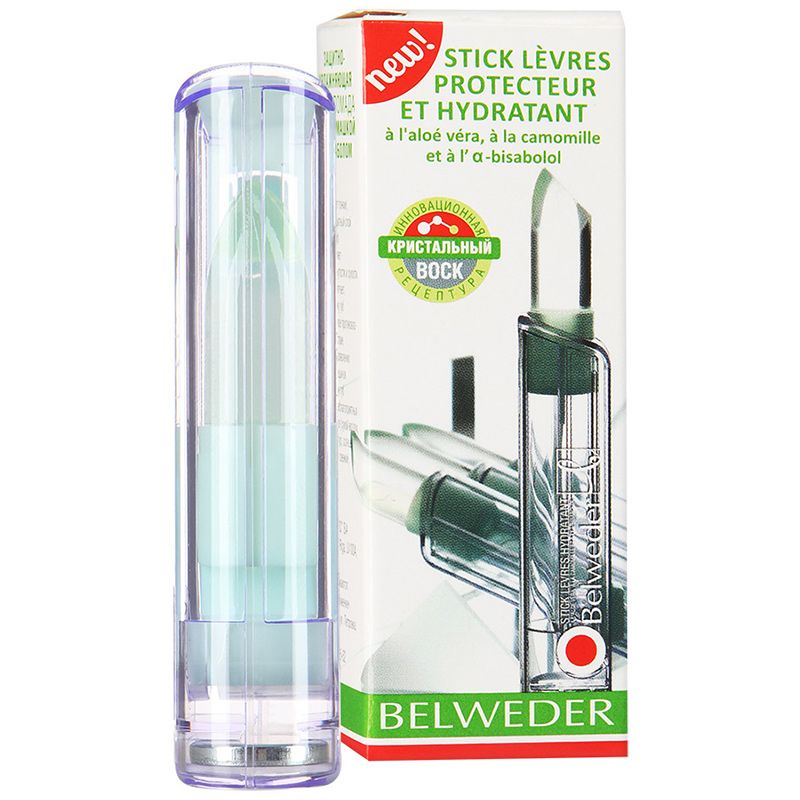 Защитно-увлажняющая губная помада с алоэ, ромашкой и α-бисабололом Belweder, 4 г