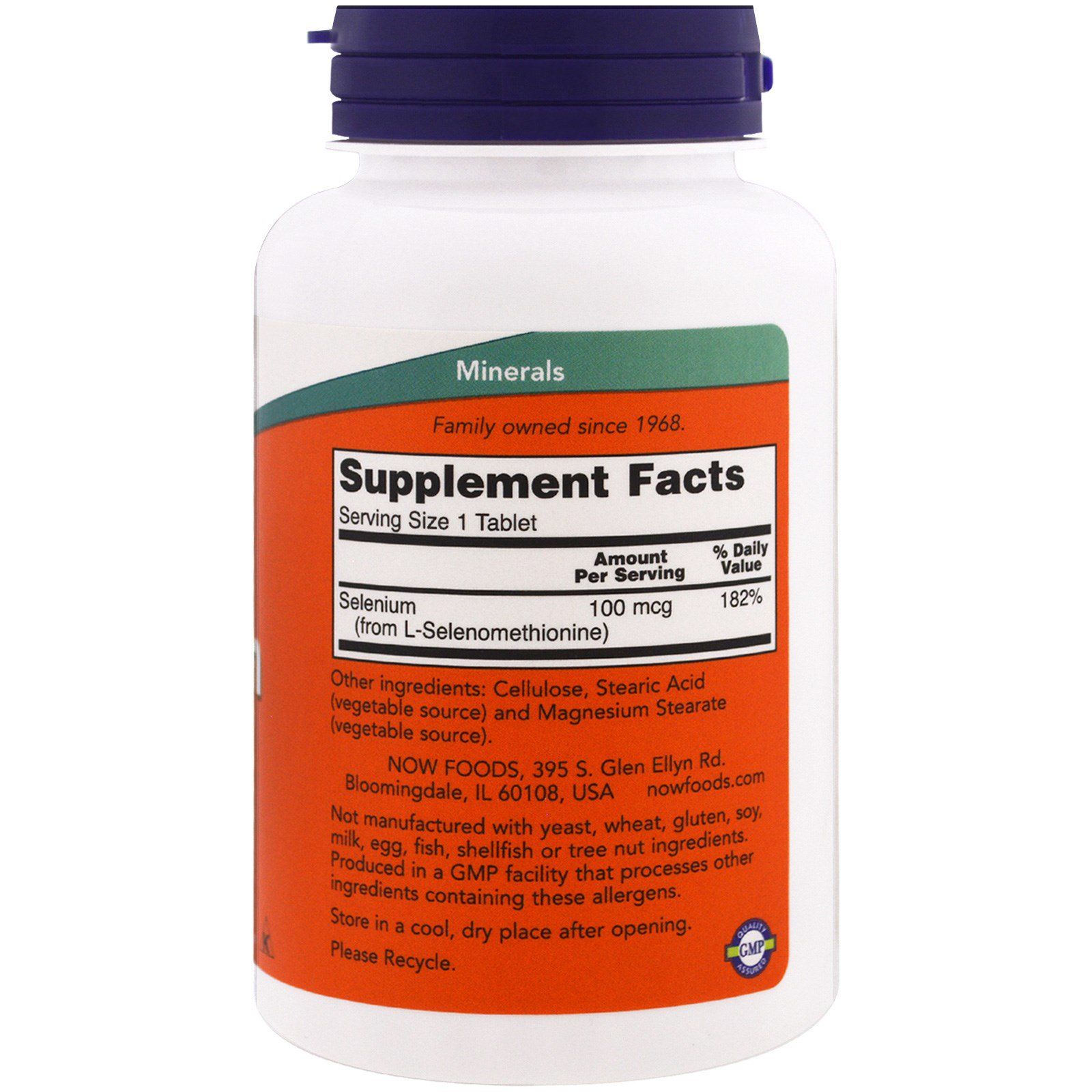 Селен Selenium при заболеваниях ССС, щитовидной железы, онкологии 100 мкг Now Foods, 250 шт