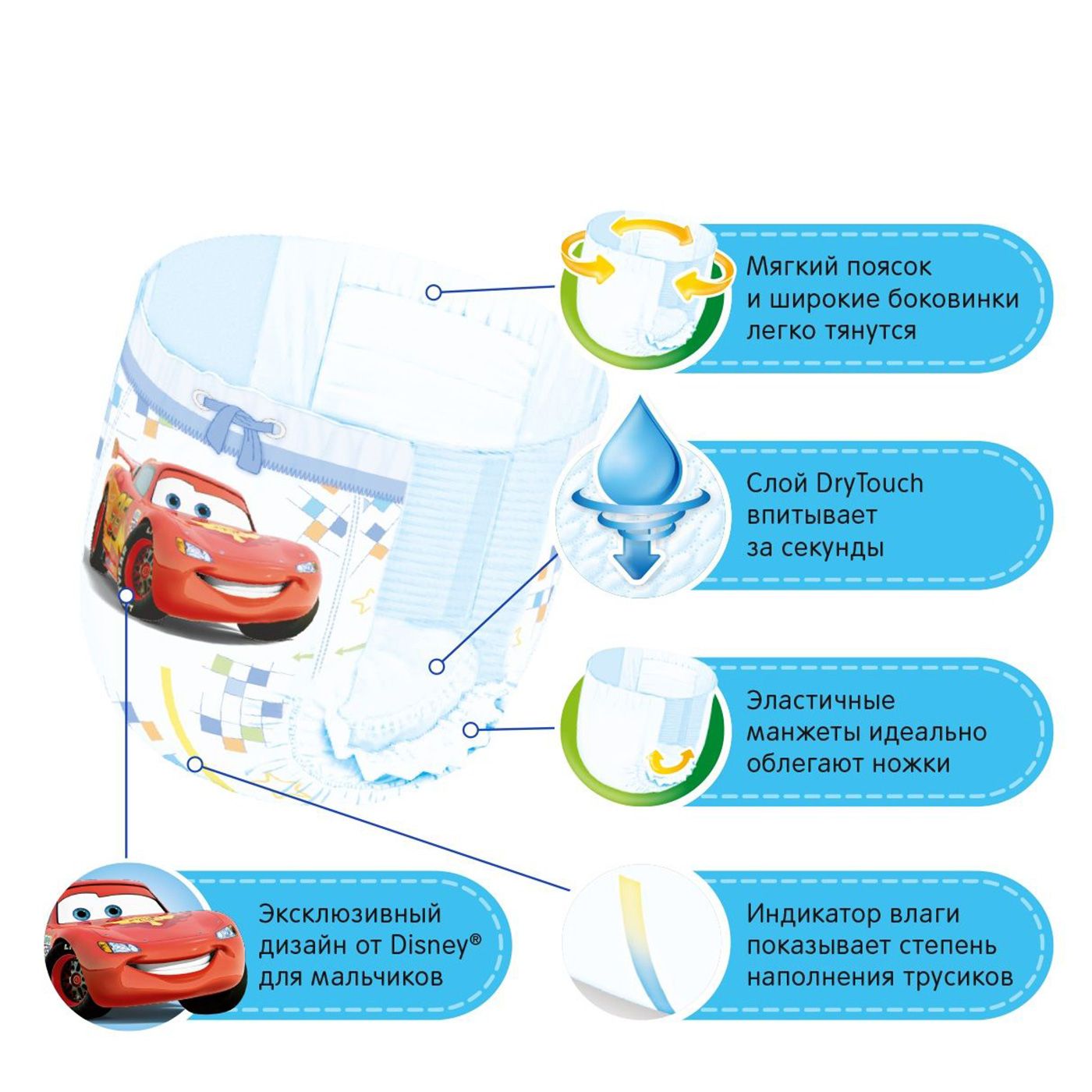 Подгузники-трусики для мальчиков 13-17 кг (размер 5) Huggies, 15 шт