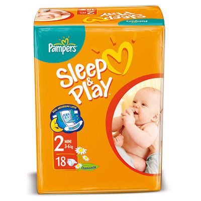 Подгузники для детей Sleep & Play Mini с ромашкой Pampers 3-6 кг, 18 шт