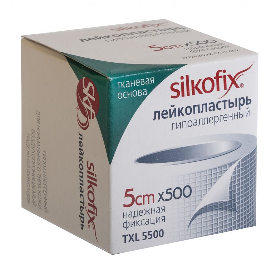 Пластырь медицинский фиксирующий 1 х 500см на тканевой основе Silkofix, 1 шт