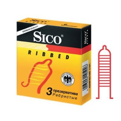 Презервативы ribbed ребристые Sico, 3 шт