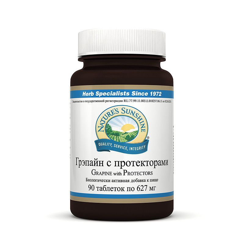 Грэпайн с протекторами, Мощная антиоксидантная защита, NSP, 627 мг, 90 таблеток