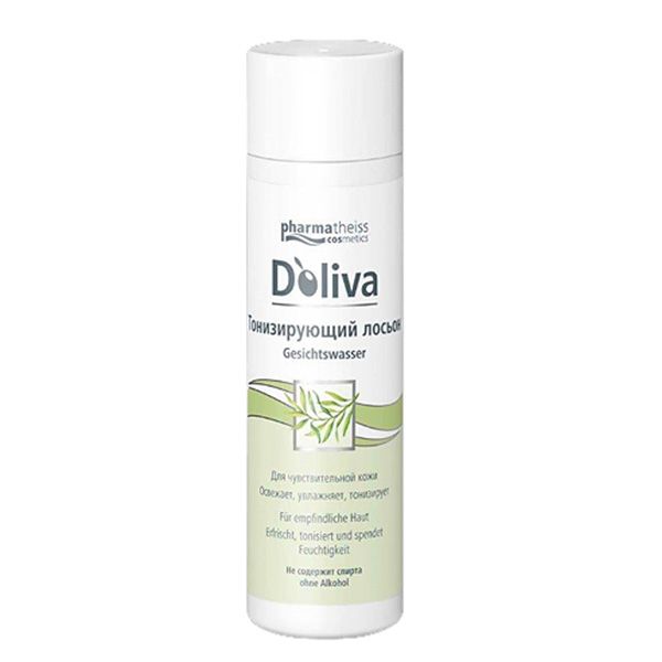 Тонизирующий лосьон с экстрактом листьев оливы и гамамелиса для чувствительной кожи D'oliva, 200 мл