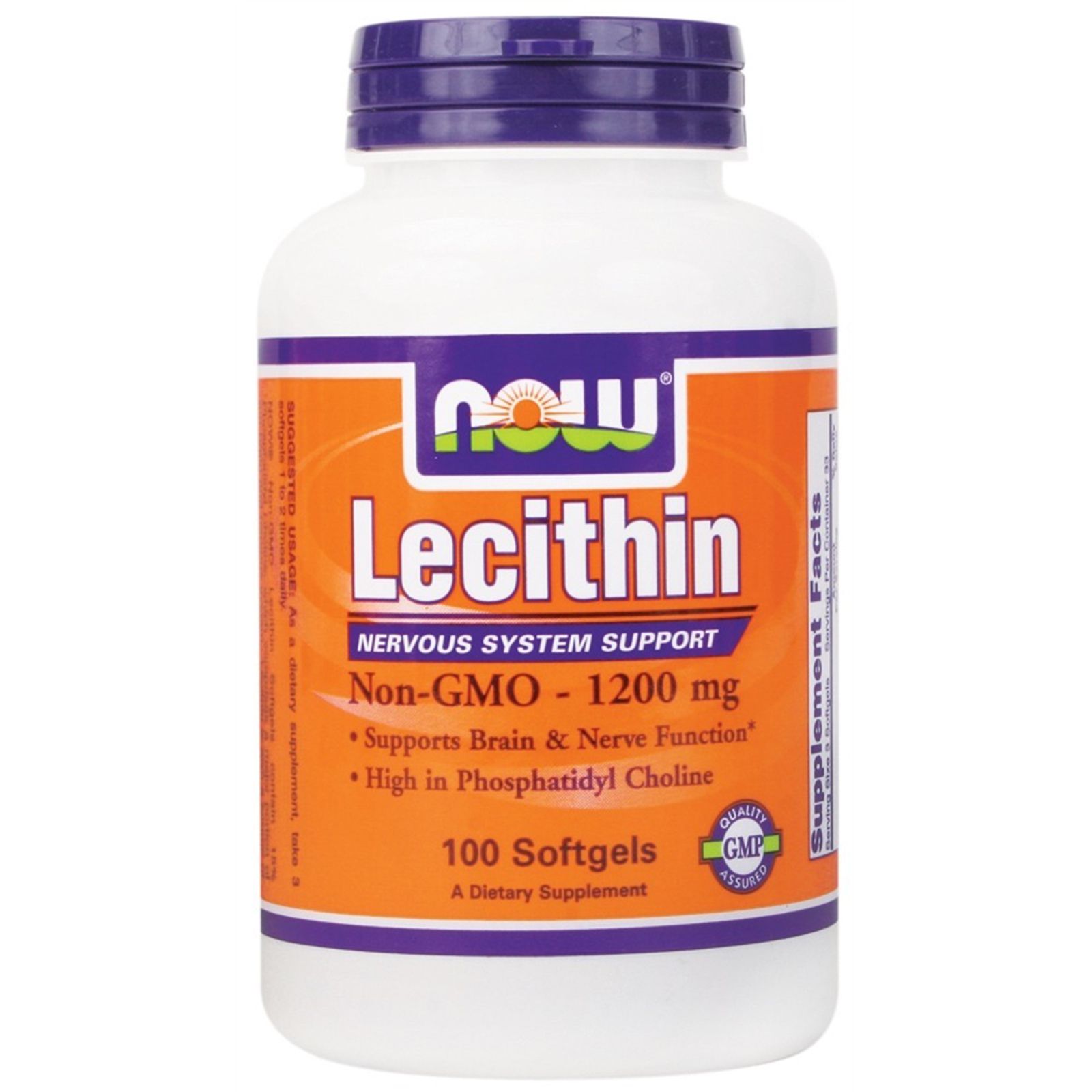 Lecithin, Лецитин, Нервные расстройства, Now Foods, 1200 мг, 100 капсул