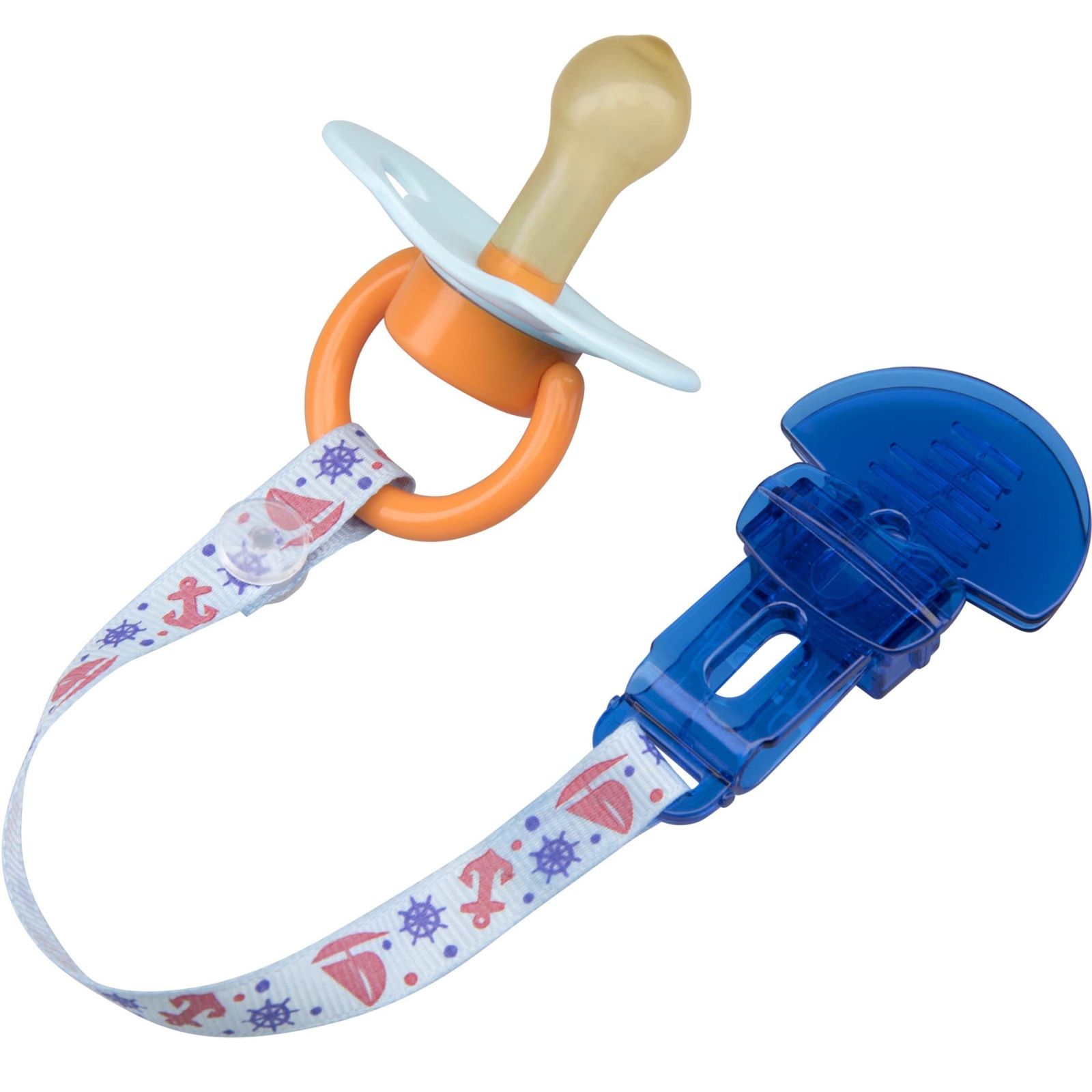 Пустышка классическая латексная с прищепкой Курносики от 6 месяцев 13109