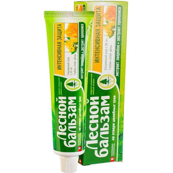 Зубная паста Лесной бальзам Специальный уход после 50 лет с прополисом и зверобоем, 75 мл