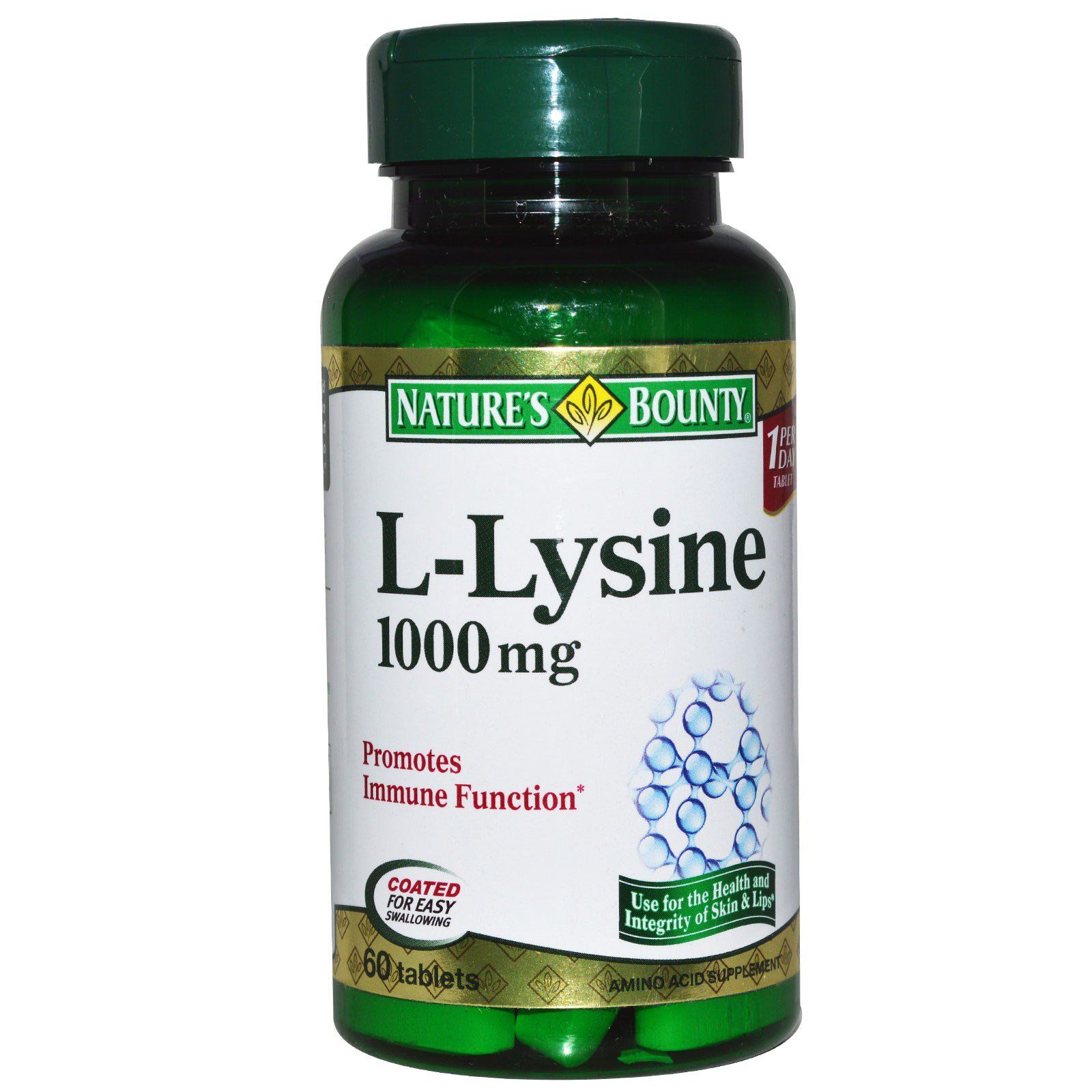 L-lysine L-лизин для поддержки иммуной системы Nature's Bounty 1000 мг, 60 таблеток