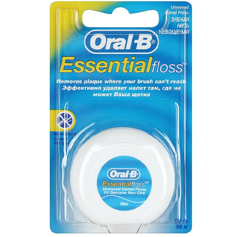 Зубная нить Essential Floss невощеная Oral-B, 50 м