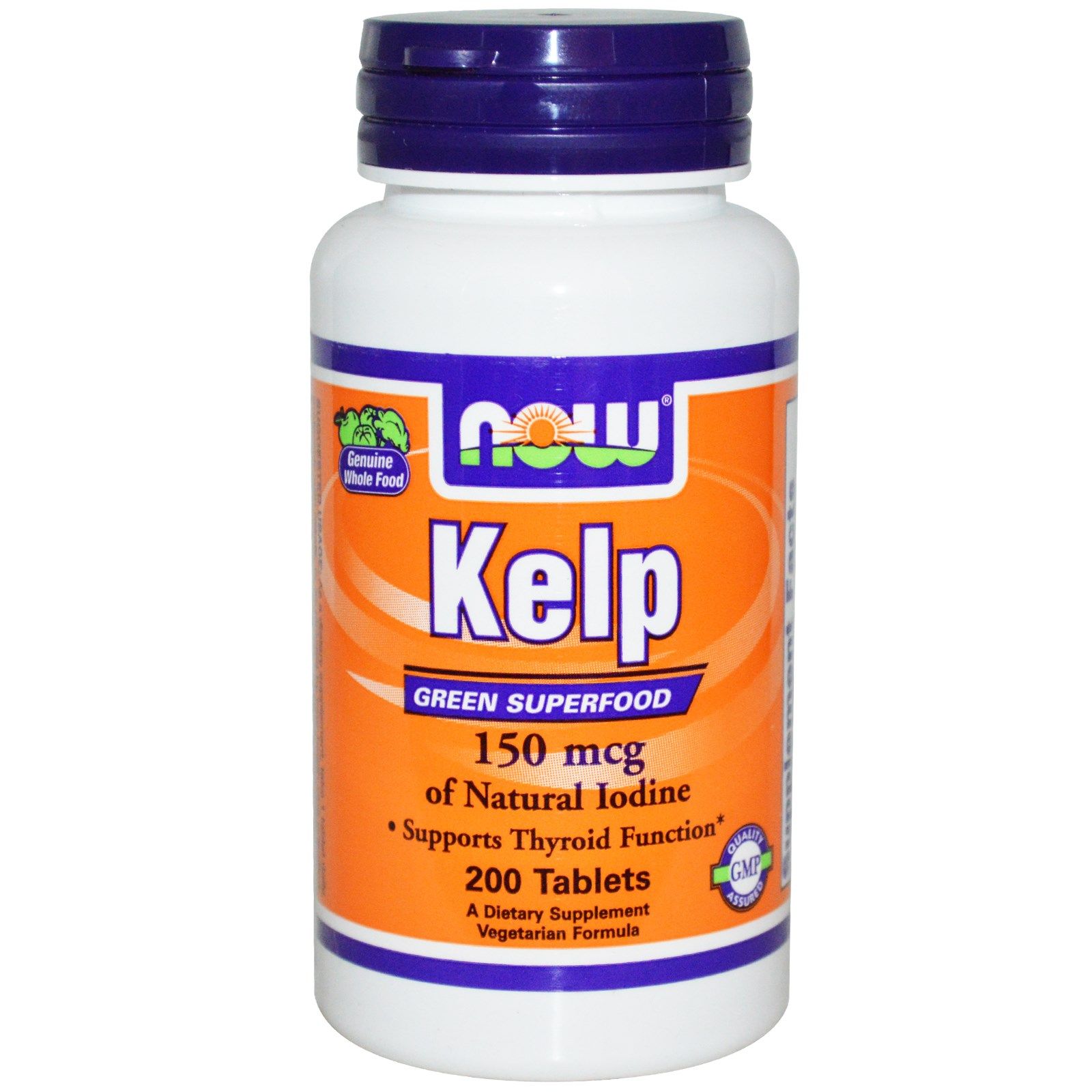 Kelp, Йод, Щитовидная железа, Now Foods, 150 мкг, 200 таблеток