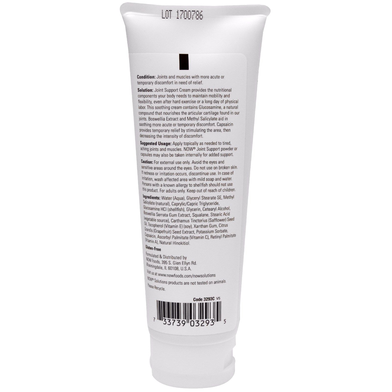 Joint support, Крем с глюкозамином, Укрепление суставов, 113 г