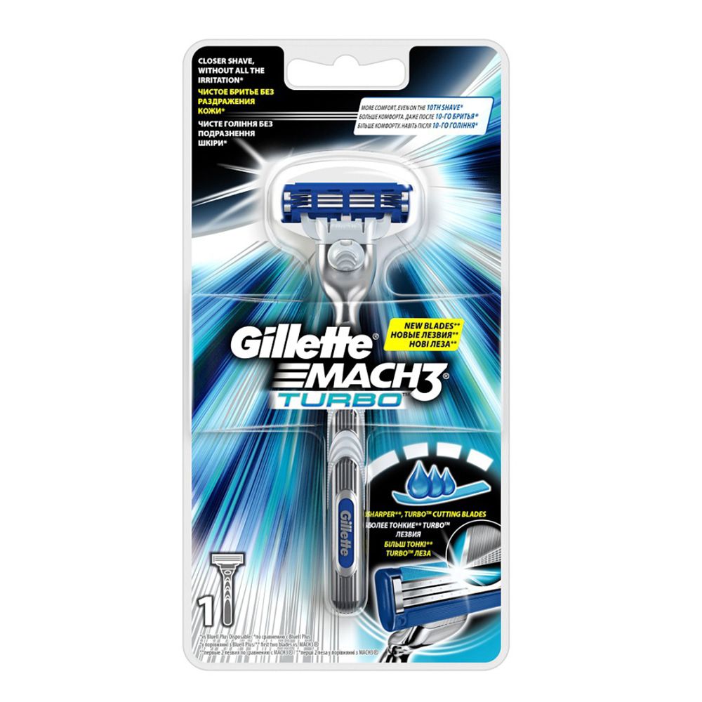 Бритва mach3 turbo c 1 сменной кассетой Gillette