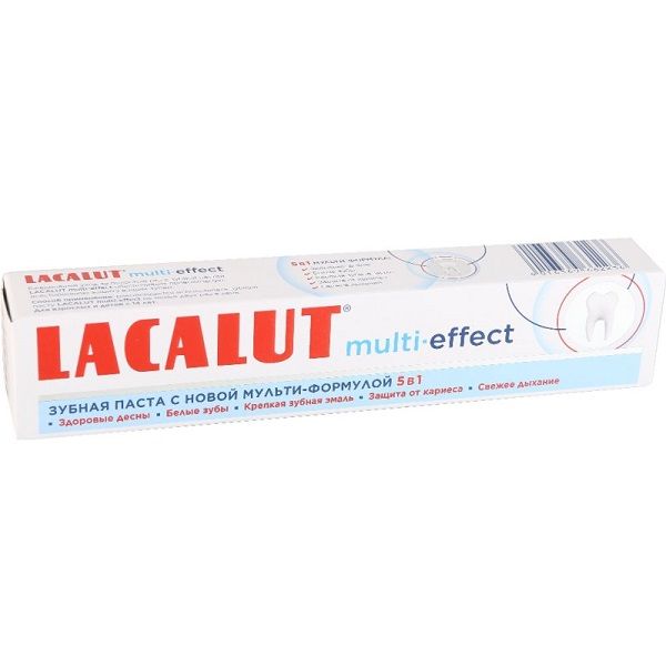 Зубная паста с новой мульти-формулой 5 в 1 Lacalut Multi-effect, 75 мл