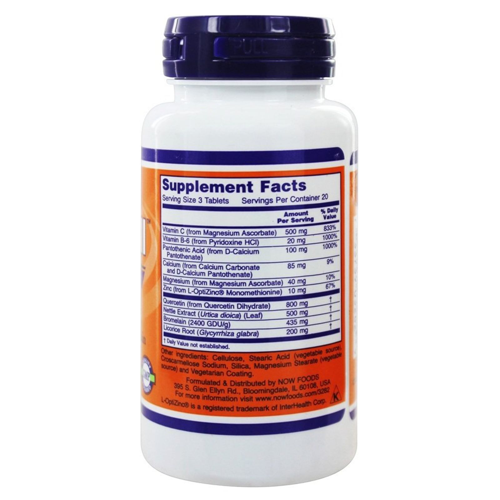 Respir-All, Сезонная аллергия, Витамины С и B, Now Foods, 60 таблеток