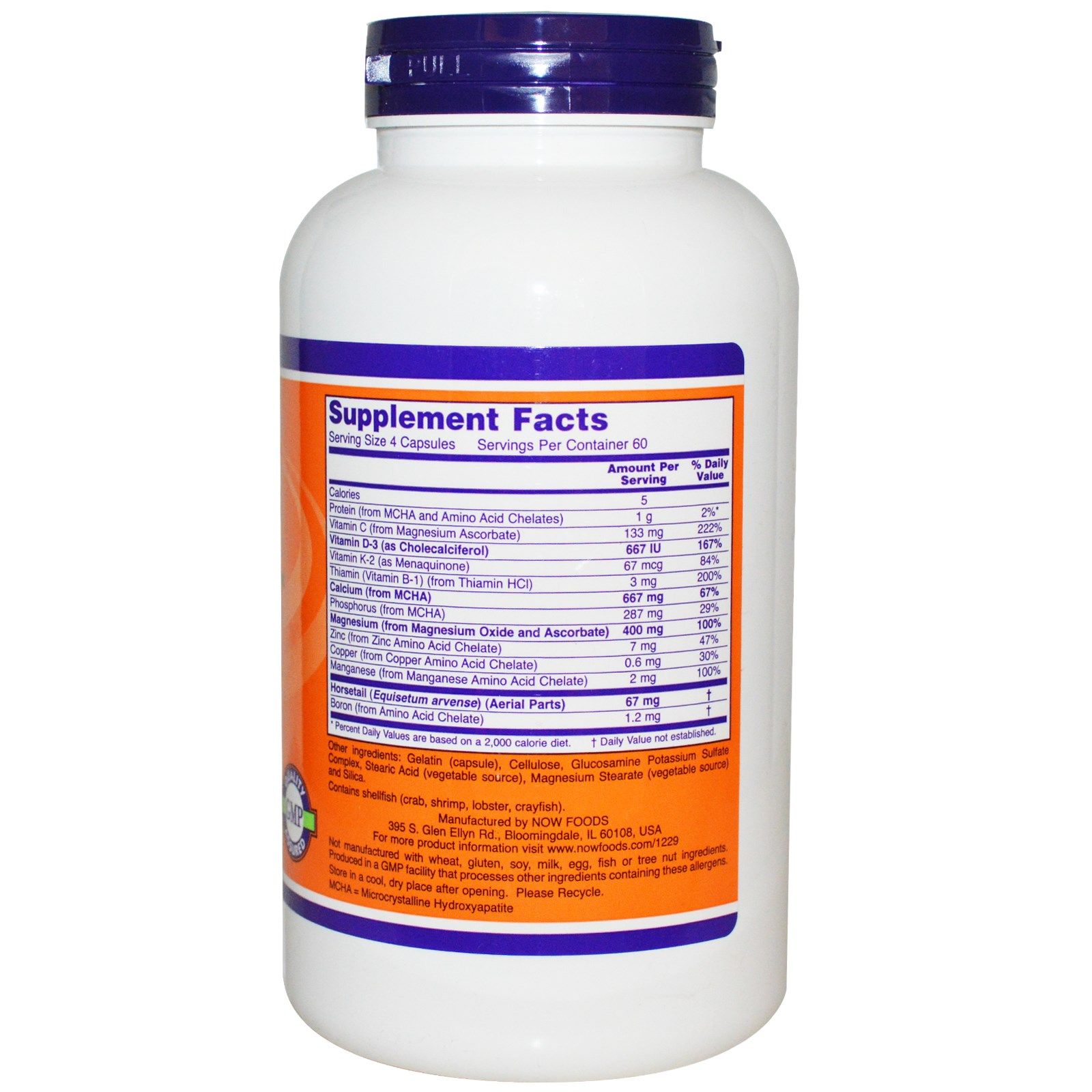 Нау Фудс  Боун Стрэн Крепкие кости Bone Strength  Now Foods, 240 капсул