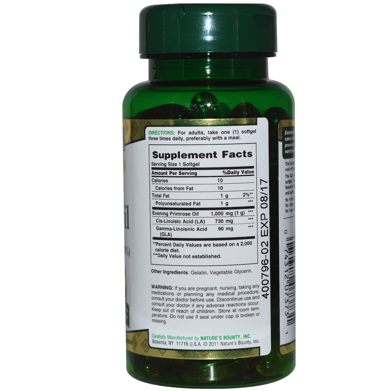 Масло Примулы Вечерней, Снижение проявлений симптомов ПМС, Nature's Bounty, 1000 мг, 60 капсул