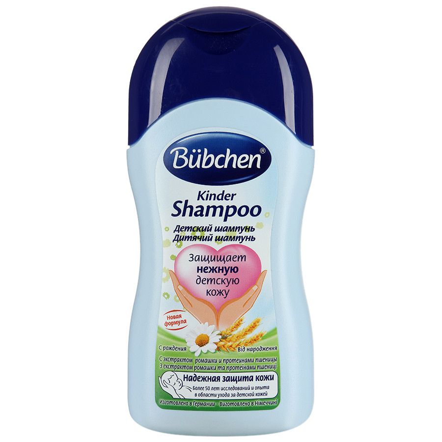 Шампунь для мытья волос детский с протеинами пшеницы и экстрактом ромашки Bubchen, 400 мл