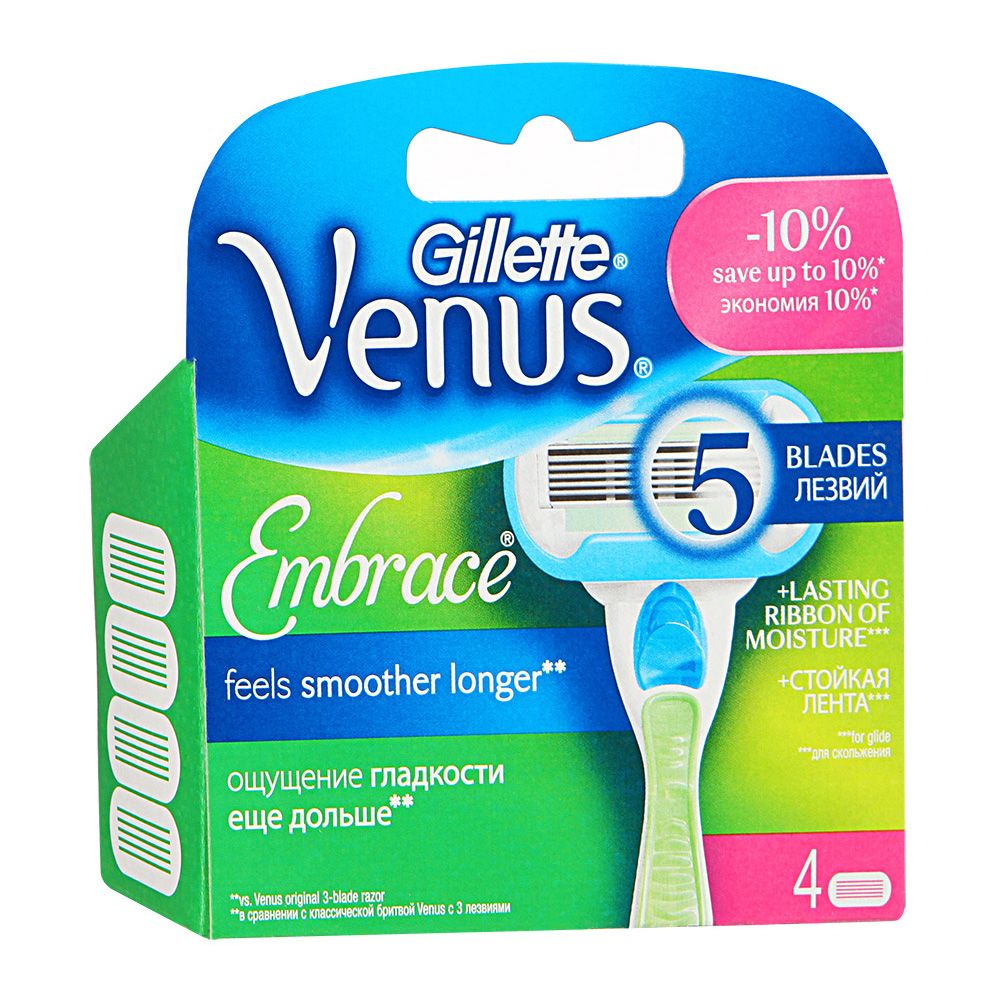 Сменные кассеты venus embrace для бритья Gillette, 4 шт